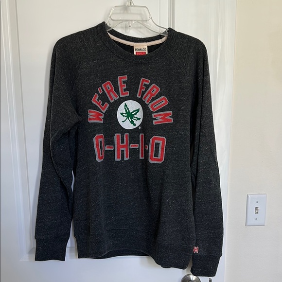 HOMAGE Tops - HOMAGE Black Ohio Sweatshirt with Red and White Details